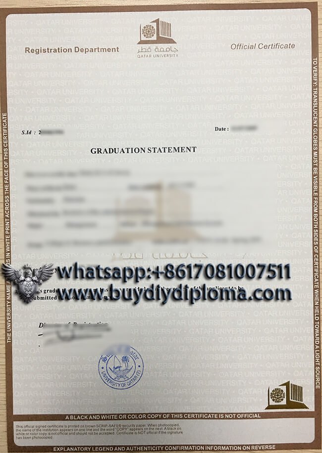 Qatar University fake transcript, buy fake diploma online