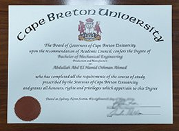 Cape Breton University degree