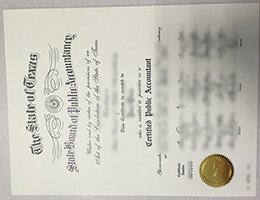 Texas State CPA certificate