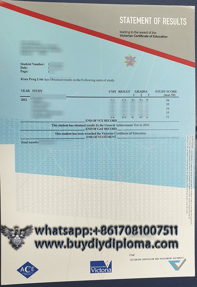 Victorian Certificate of Education sample, buy fake certificate