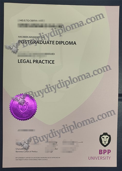 The BPP University diploma with Metallic Foil Dual Color Seal