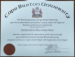 Cape Breton University diploma