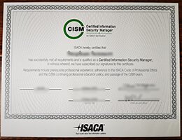 CISM Certificate