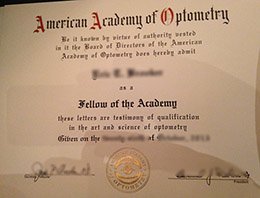 American Academy of Optometry certificate, fake American Academy of Optometry license, fake AAO certificate,