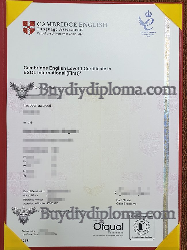 buy a fake Cambridge English Certificate In ESOL International