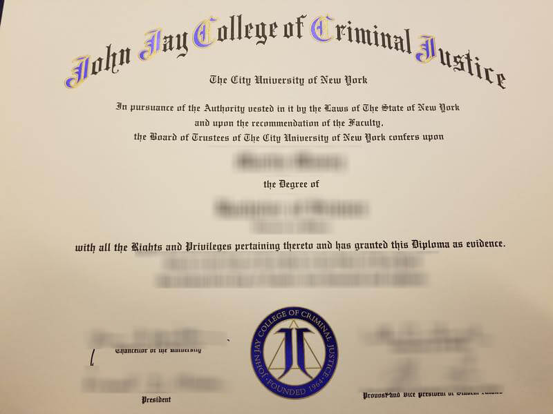 John Jay College of Criminal Justice diploma