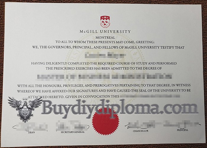 methods to get a replica McGill University diploma