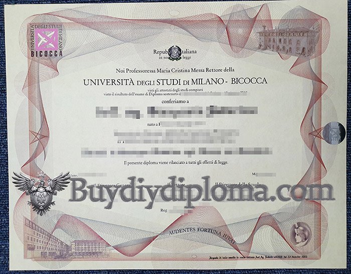 fake University of Milano-Bicocca diploma looks