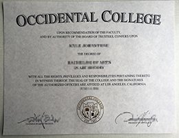 Occidental College diploma
