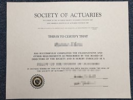 Society of Actuaries certificate