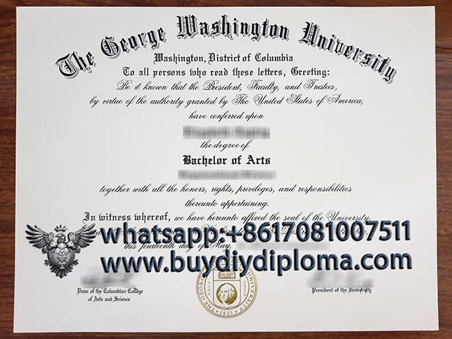 The George Washington University diploma， GWU degree