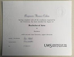 UNIVERSITY OF THE WEST of SCOTLAND fake diploma