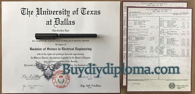 UTD diploma and transcript