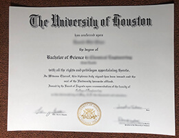 University of Houston diploma certificate