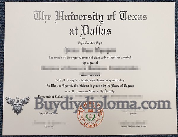 fake University of Texas at Dallas diploma