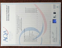 fake AQA GCSE CERTIFICATE