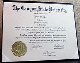 Canyon State University diploma