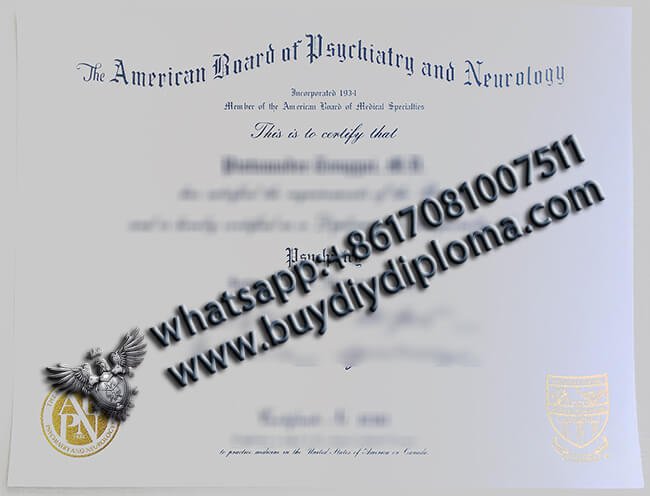 ABPN Certificate, American Board of Psychiatry and Neurology Certificate