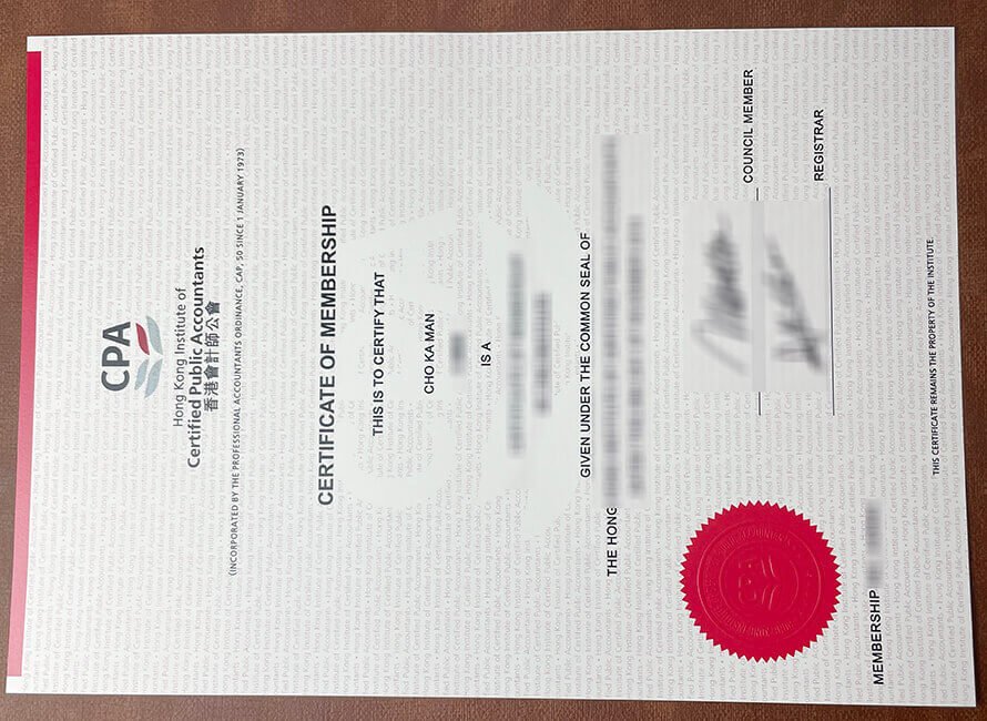 HKICPA certificate