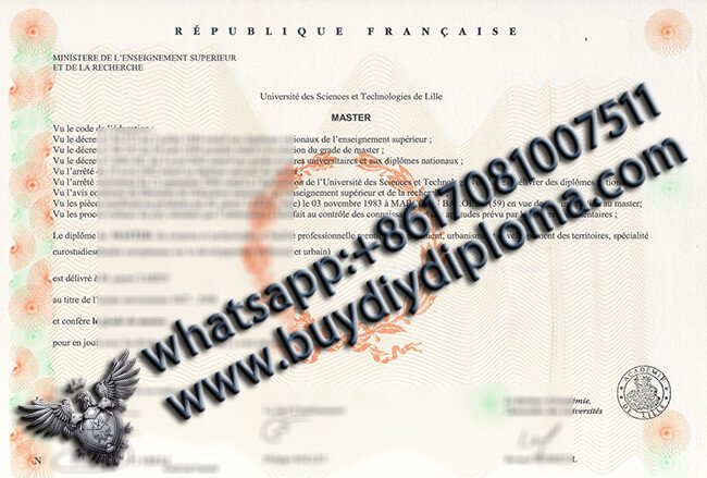 université des science et technologies de lille Diplôme, Buy France Diploma