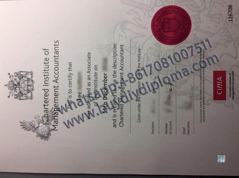 CIMA certificate