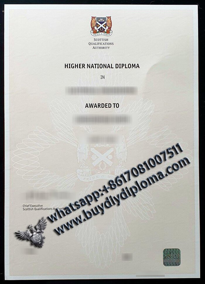 SQA HND certificate
