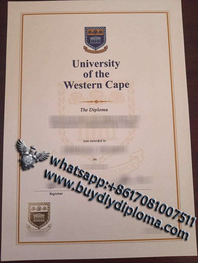 University of the Western Cape diploma, UWC diploma sample
