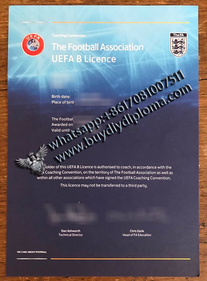 UEFA B licence coaching certificate, UEFA certificate