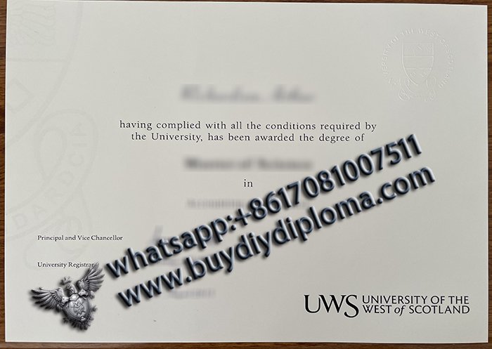  buy fake UWS Degree, University of the West of Scotland (UWS) diploma 2021 version?