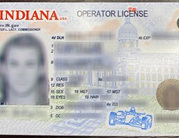 USA Indiana (IN) Scannable Drivers License