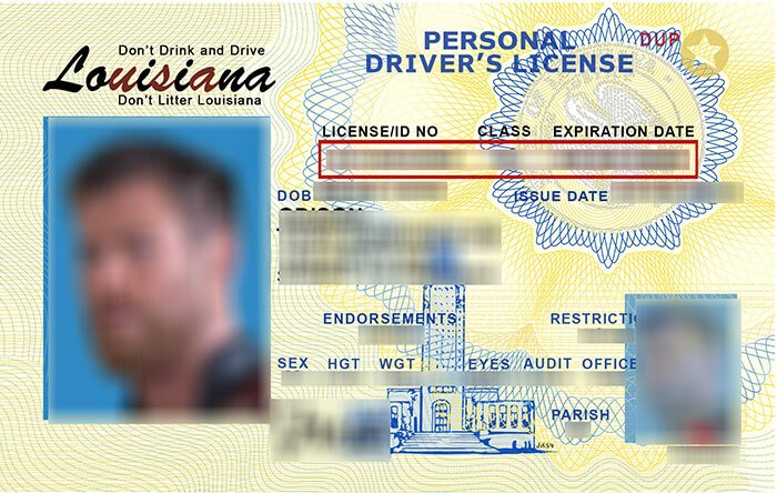 USA Louisiana (LA) Scannable Drivers License