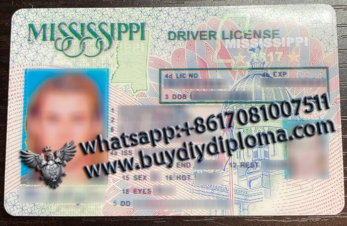 USA Mississippi (MS) Scannable Drivers License