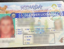 USA Nevada (NV) Scannable Drivers License