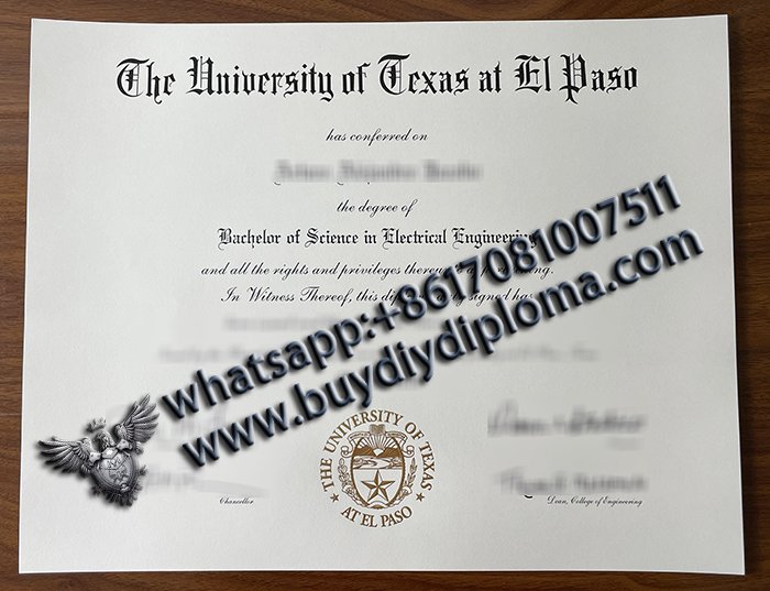 University of Texas at El Paso Diploma 