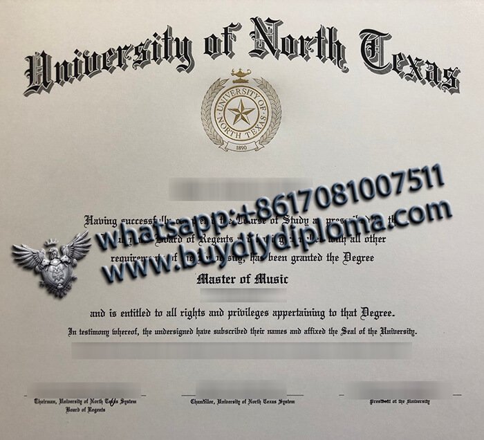 fake University of North Texas degree of master of music