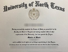 fake University of North Texas degree of master of music