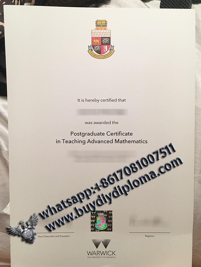 University of Warwick Certificate
