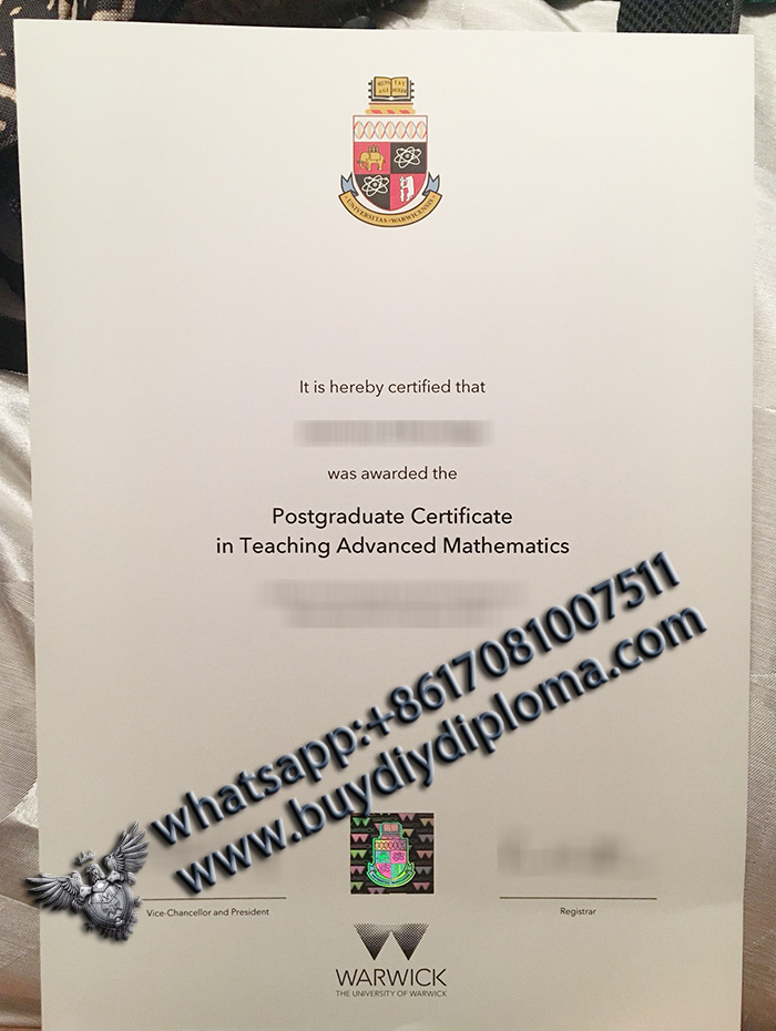 University of Warwick degree certificate