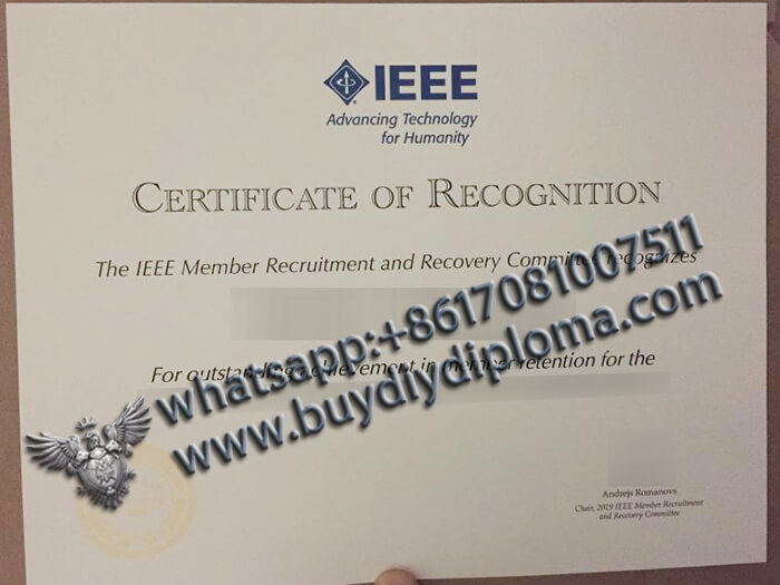 Institute of Electrical and Electronics Engineers certificate
