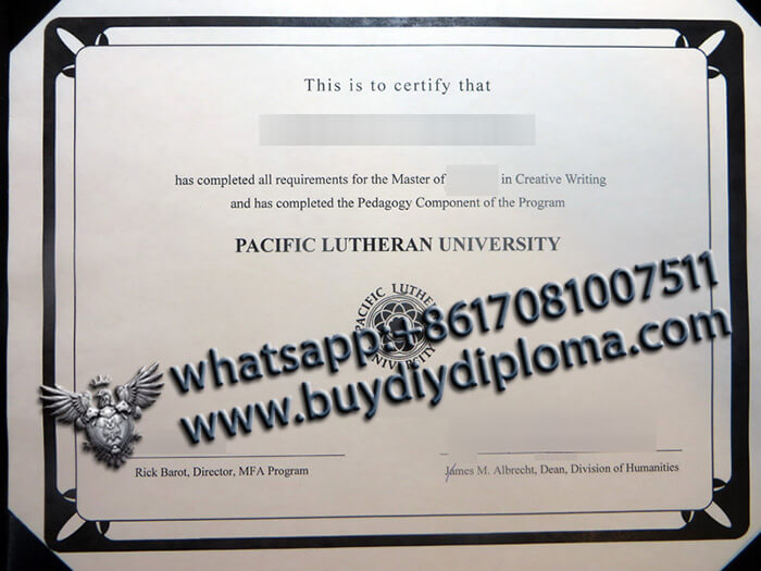 Pacific Lutheran University certificate