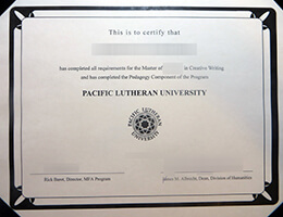 Pacific Lutheran University certificate