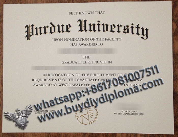 Purdue University certificate, Purdue University diploma 