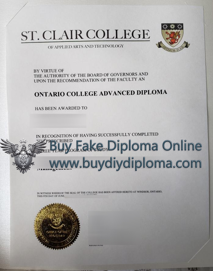 St. Clair College diploma