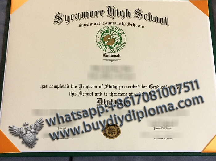 Sycamore High School (Cincinnati, Ohio) certificate Sycamore High School (Cincinnati, Ohio) certificate