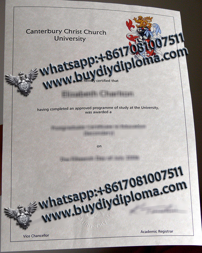 Canterbury Christ Church University (CCCU) certificate