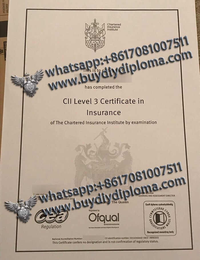 Chartered Insurance Institute certificate