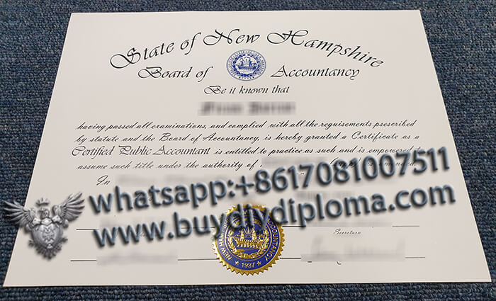 New Hampshire Board of Accountancy certificate