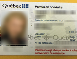 Quebec (QC) old Scannable Drivers License