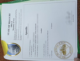 United States Secretary of State of missouri Apostille certificate