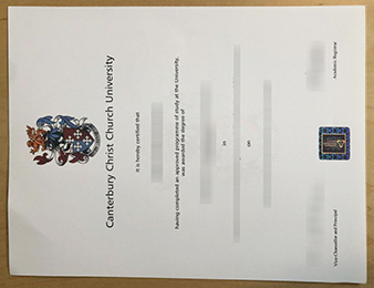 Canterbury Christ Church University certificate